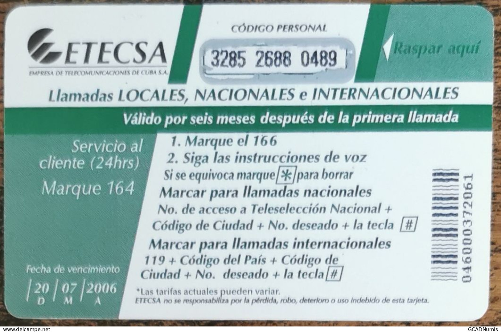 Carte De Recharge - Cuba Shopping Propia – Etecsa Cuba 10$ 2006 - Télécarte ~69 - Cuba