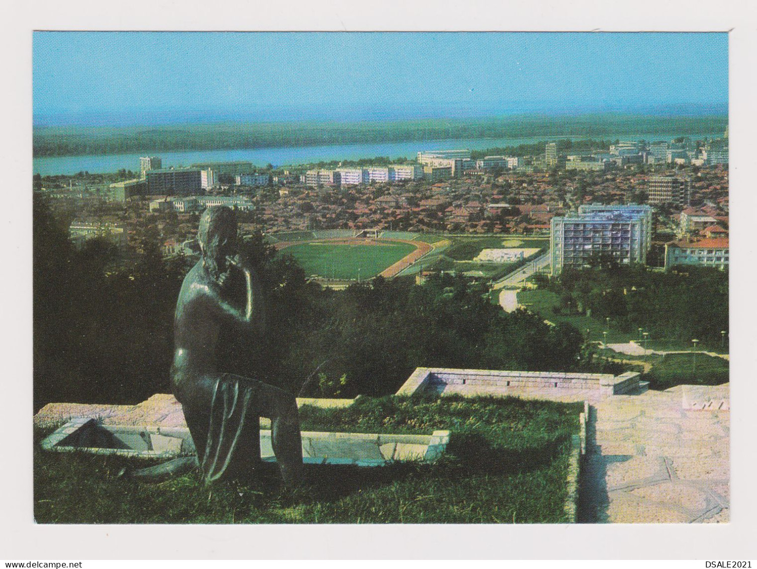 Bulgaria Bulgarian City SILISTRA General View With City Football Soccer Stadium Vintage Photo Postcard RPPc AK (1341) - Stadions