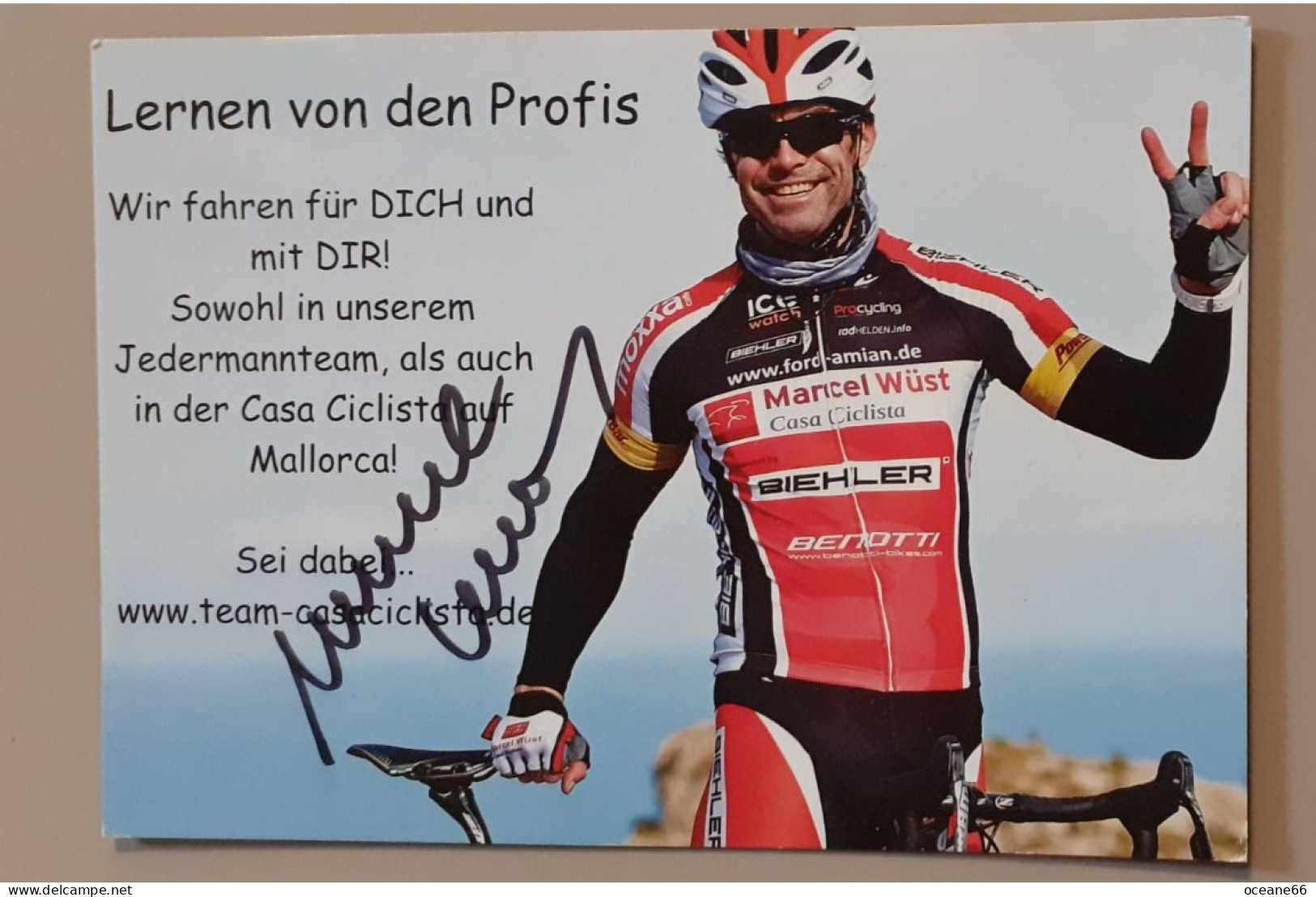 Autographe Marcel Wüst Biehler Format A5 - Wielrennen