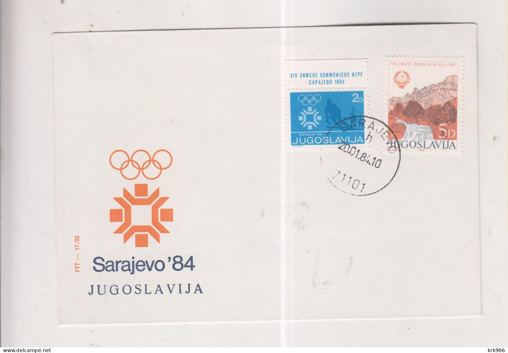 YUGOSLAVIA,1984 SARAJEVO  OLYMPIC GAMES SARAJEVO Nice Cover - Cartas & Documentos
