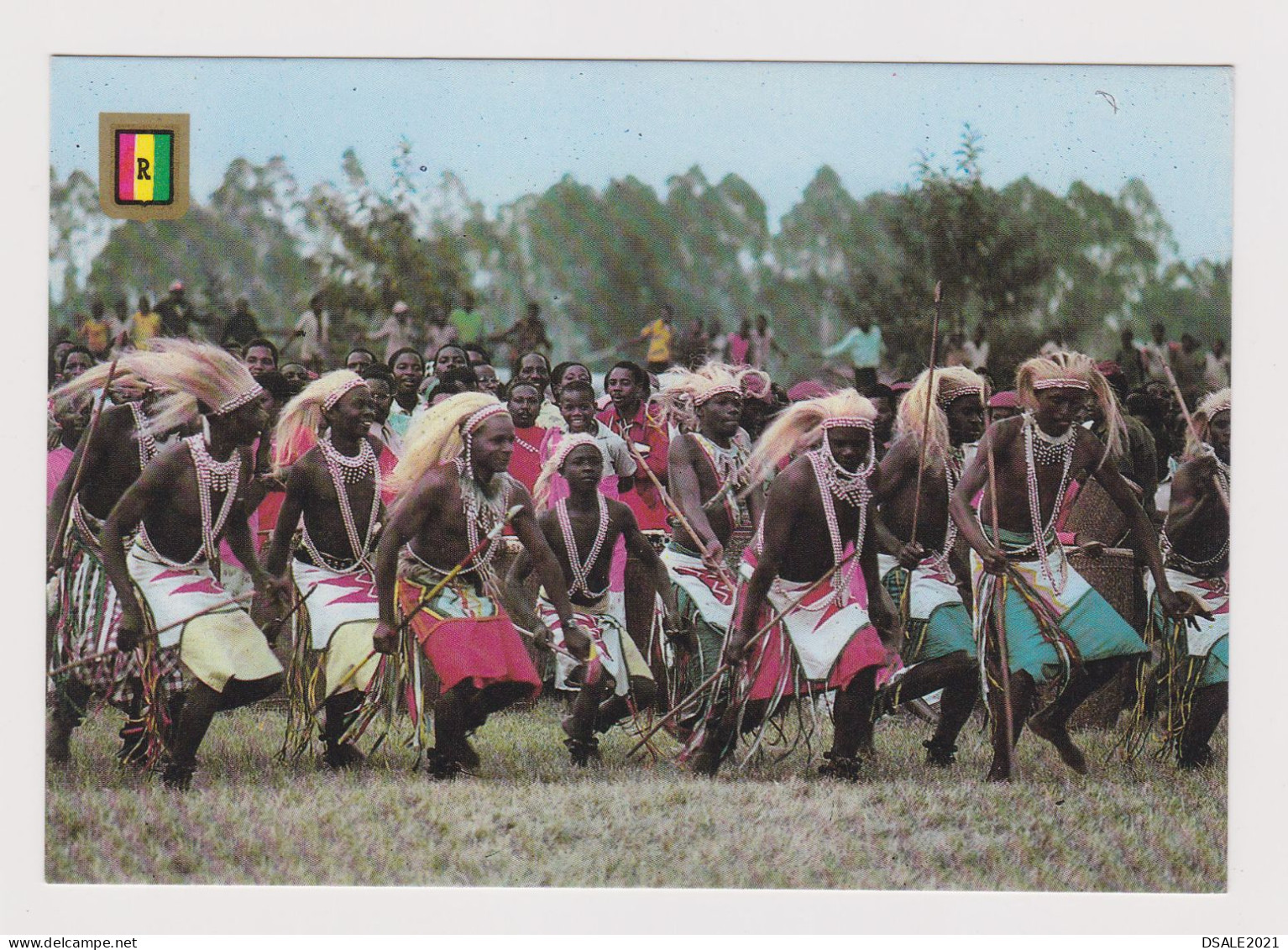 RWANDA Traditional African Men Dance INTORE Dance Of Heroes Scene, Vintage Photo Postcard RPPc AK (67379) - Rwanda