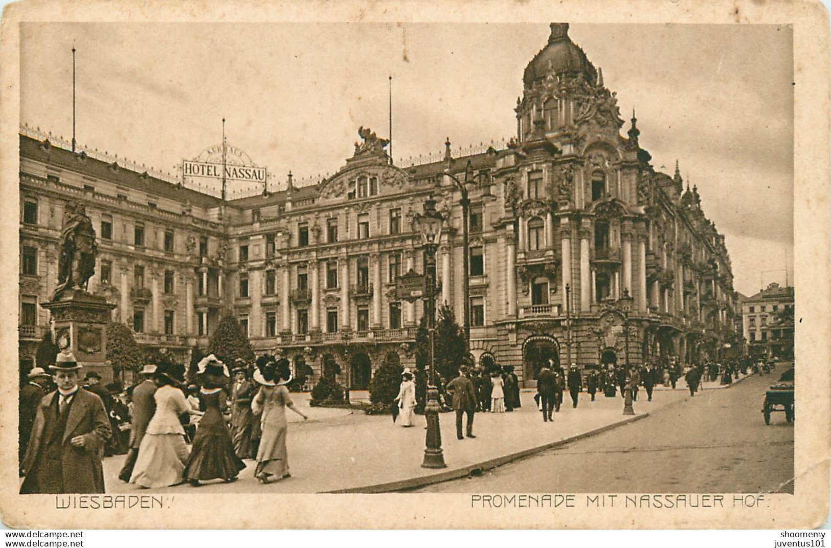 CPA Wiesbaden-Promenade Mit Nassauer Hof-En L'état       L2371 - Wiesbaden