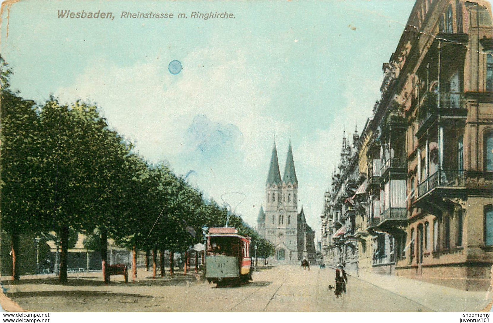 CPA Wiesbaden-Rheinstrasse M.Ringkirche-En L'état       L2371 - Wiesbaden