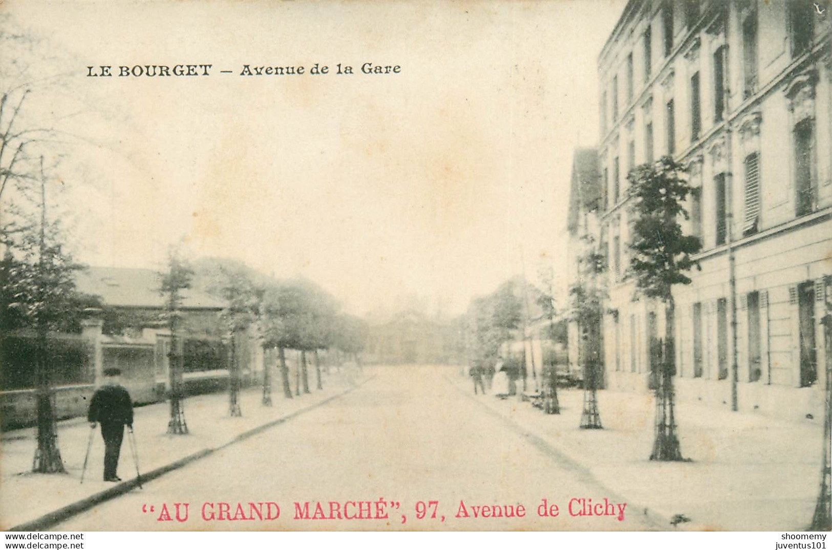 CPA Le Bourget-Avenue De La Gare-Publicité Au Grand Marché-RARE       L2371 - Le Bourget