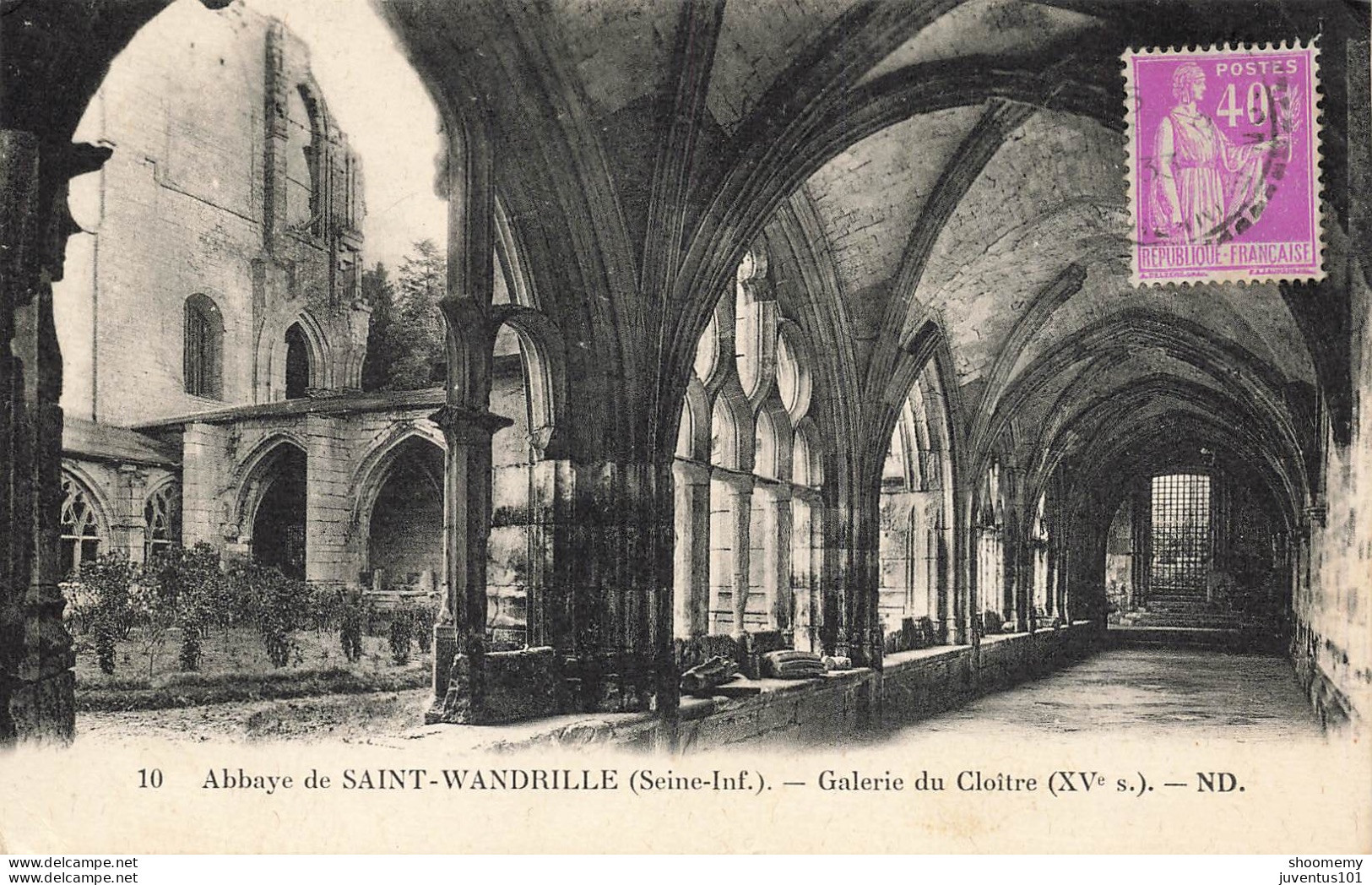 CPA Abbaye De Saint Wandrille-Galerie Du Cloitre-10-Timbre      L2428 - Saint-Wandrille-Rançon