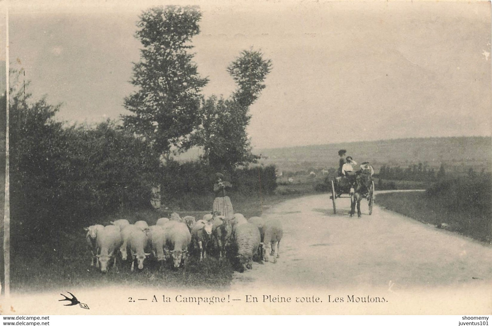 CPA A La Campagne! En Pleine Route-Les Moutons-2      L2429 - Autres & Non Classés