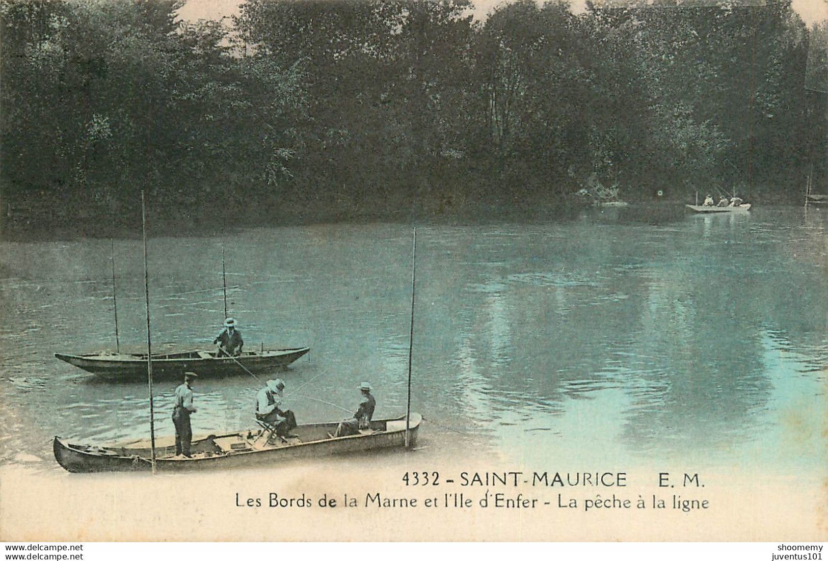 CPA Saint Maurice-Les Bords De La Marne Et L'Ile D'enfer-La Pêche à La Ligne-4332-Timbre         L1675 - Saint Maurice