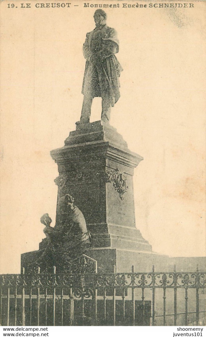 CPA Le Creusot-Monument Eugène Schneider-Timbre     L1292 - Le Creusot