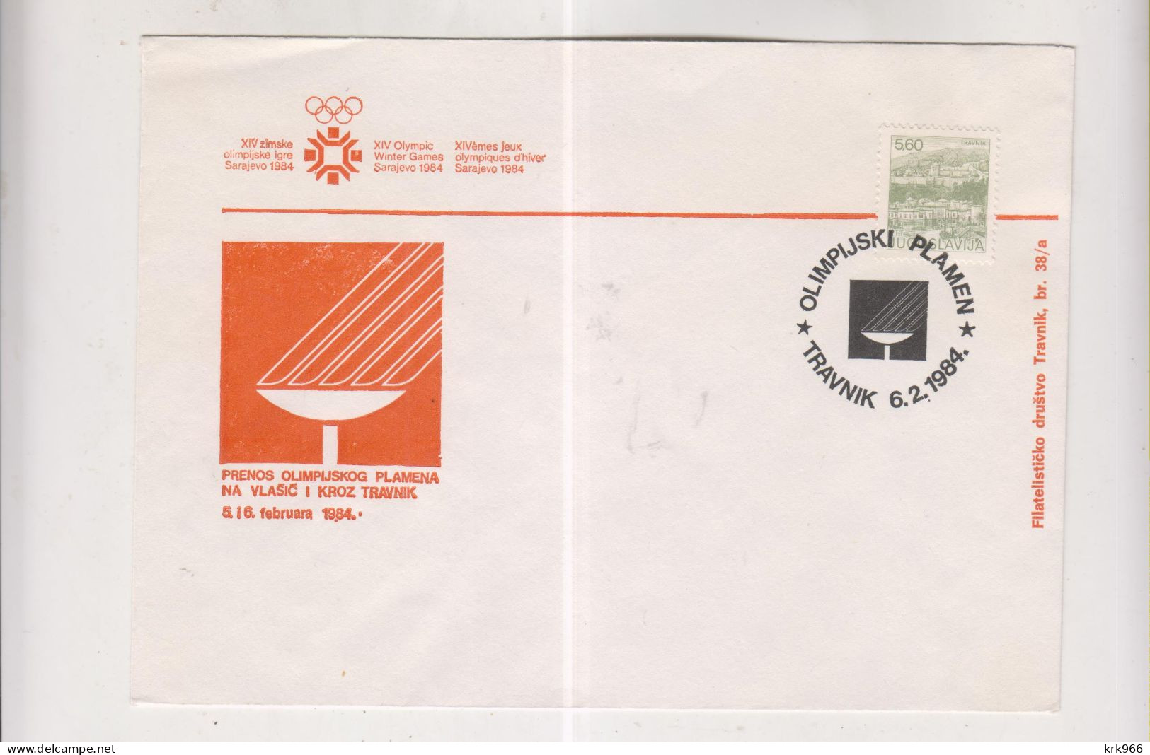 YUGOSLAVIA,1984 TRAVNIK  OLYMPIC GAMES SARAJEVO Nice Cover - Brieven En Documenten