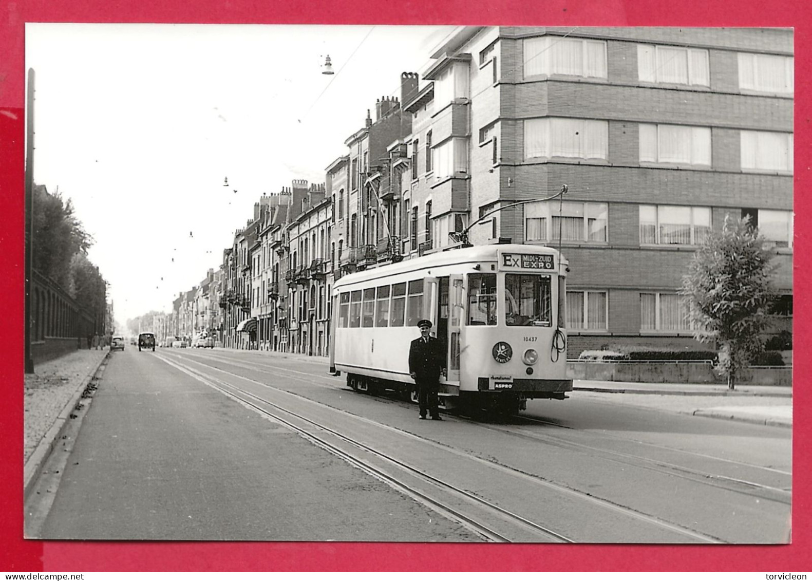 Photo Bruxelles = Tram  Chaussée  De Ninove    :  Ligne  Ex.   Bruxelles Midi   Expo  1958 - Andere & Zonder Classificatie