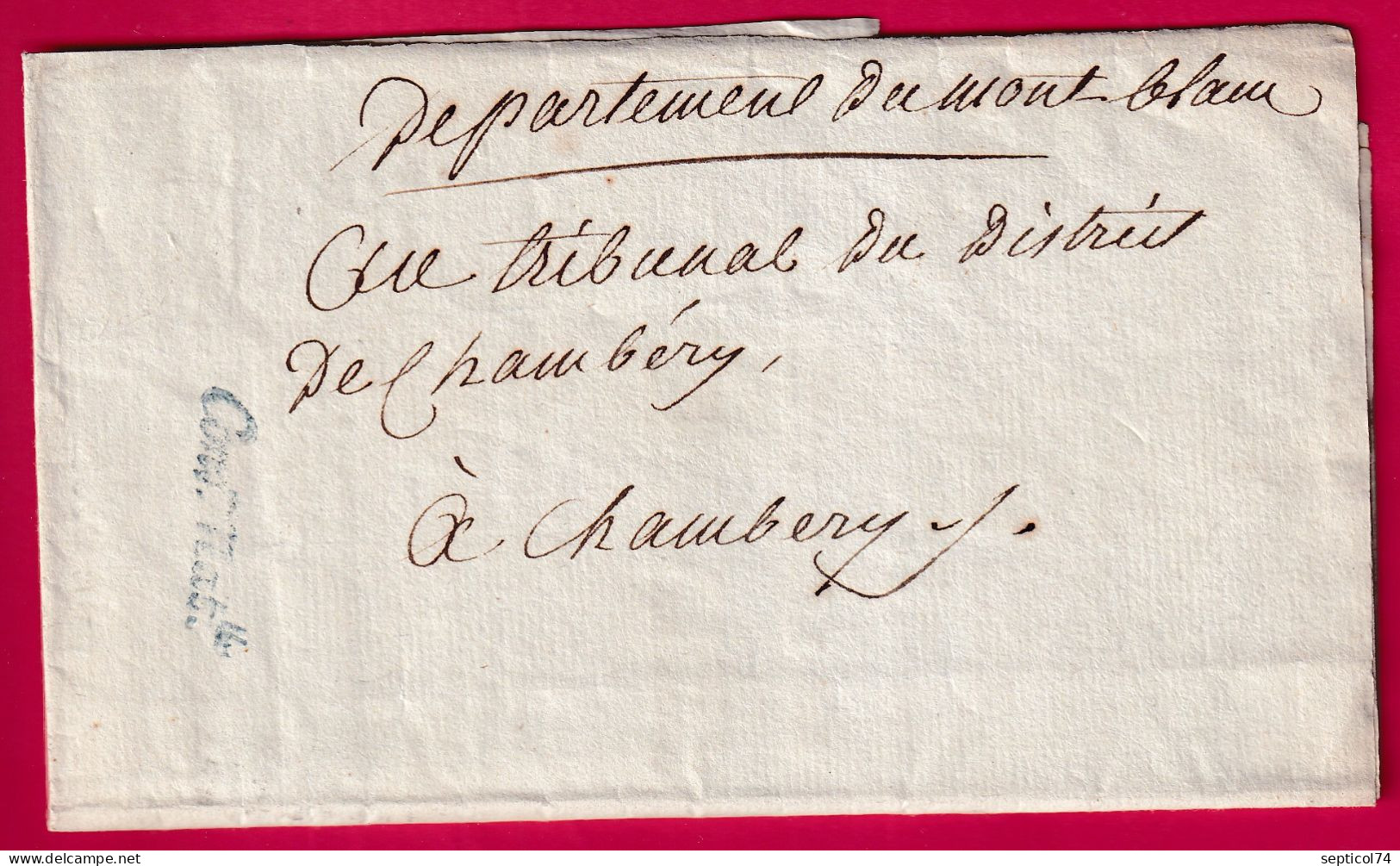 FRANCHISE CONVENTION NATIONALE  SUR IMPRIME COMITE DE LEGISLATION AN2 1794 POUR CHAMBERY SAVOIE DEPARTEMENT MONT BLANC - 1801-1848: Précurseurs XIX