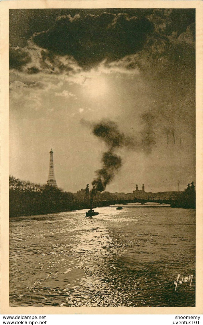 CPA Paris-Clair De Lune Sur La Seine-Timbre      L1444 - La Seine Et Ses Bords