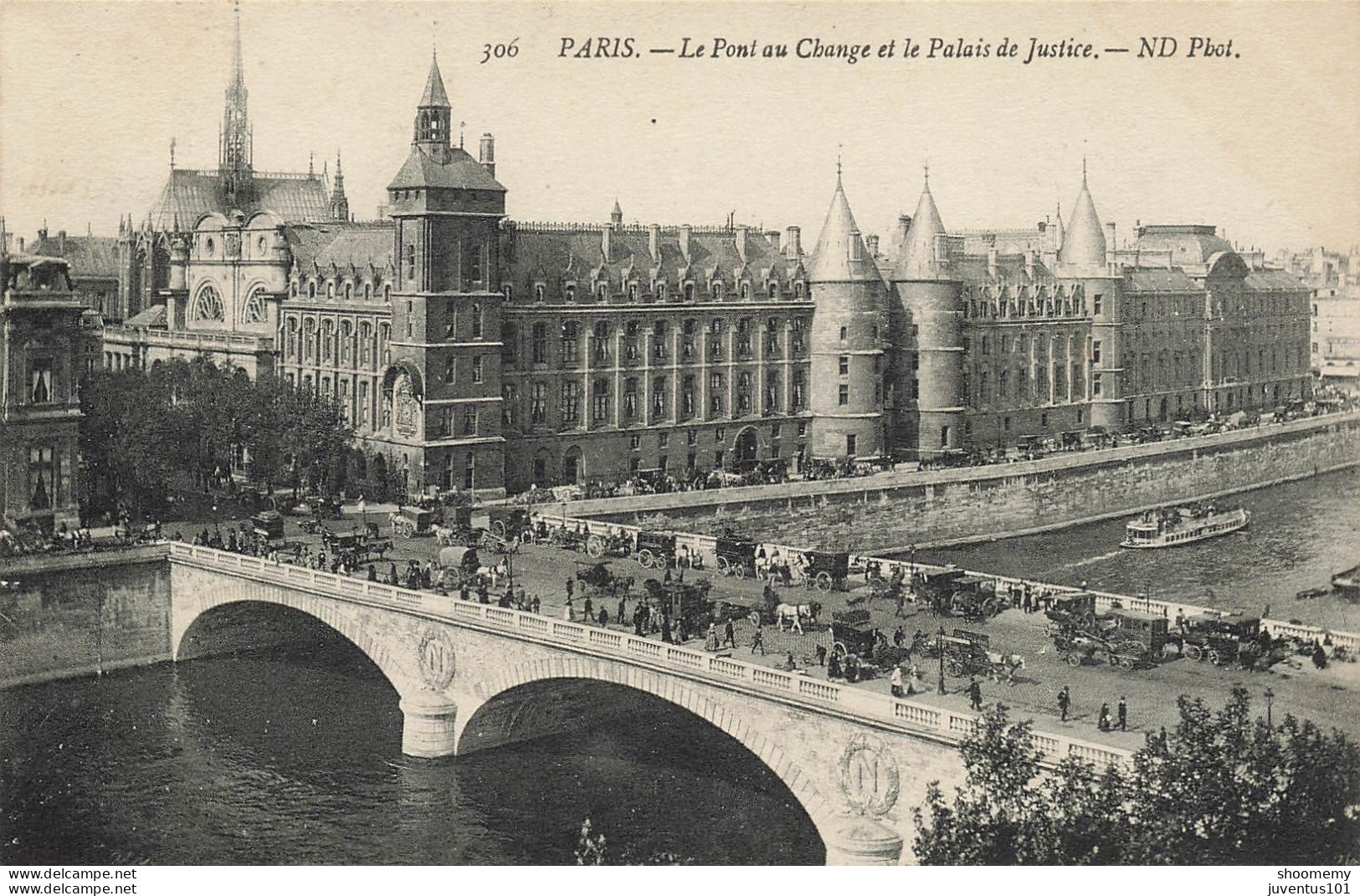 CPA Paris-Le Pont Au Change Et Le Palais De Justice-306-Timbre     L2413 - Bridges