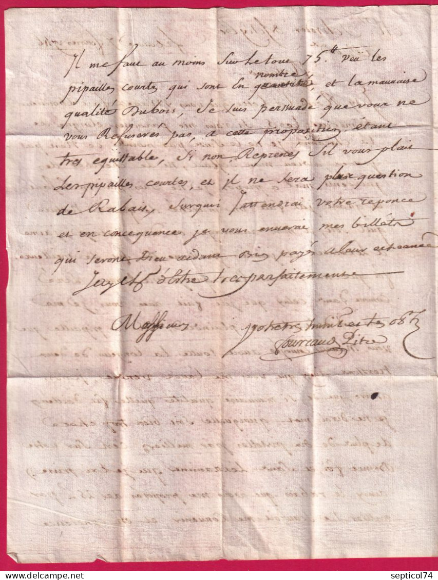 MARQUE MANUSCRIT DE LIBOURNE 1746 GIRONDE INDICE 14 POUR BORDEAUX LETTRE - 1701-1800: Précurseurs XVIII