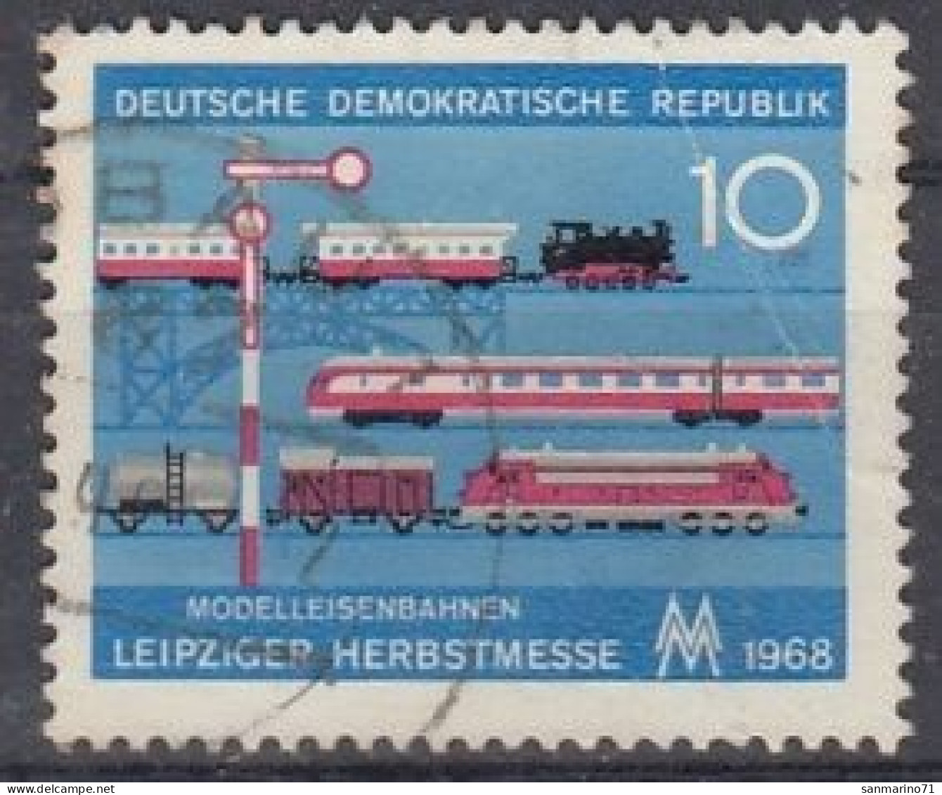 GERMANY DDR 1399,used,falc Hinged - Trains