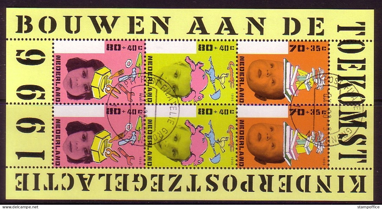 NIEDERLANDE BLOCK 50 GESTEMPELT(USED) GESTALTUNG DER ZUKUNFT 1996 - Blokken