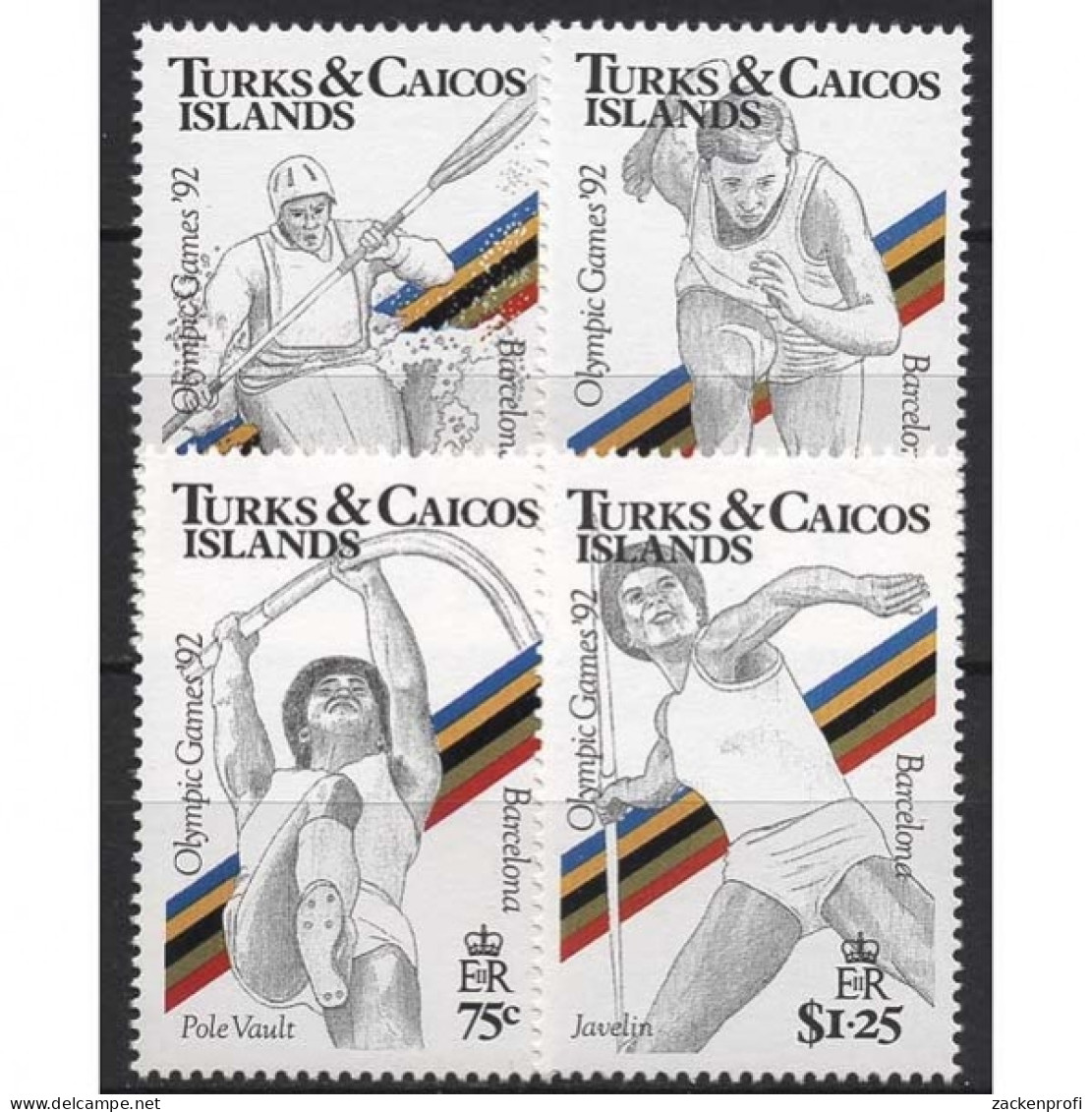 Turks- Und Caicos-Inseln 1991 Olympia Sommerspiele Barcelona 964/67 Postfrisch - Turks & Caicos (I. Turques Et Caïques)
