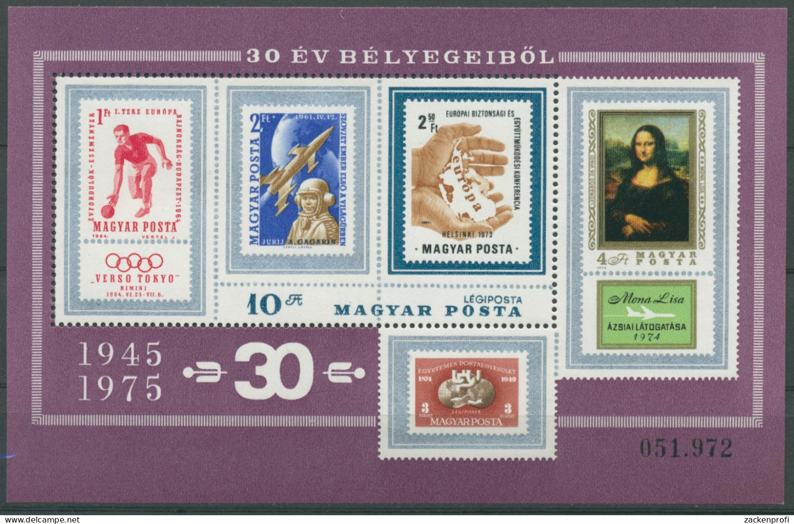 Ungarn 1975 Ungarische Briefmarken Block 114 A Postfrisch (C92515) - Blocks & Sheetlets