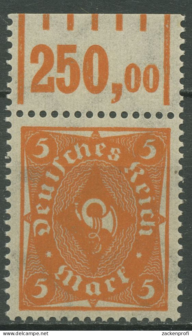 Deutsches Reich 1922/23 Posthorn Walzendruck Oberrand 227 A W OR Postfrisch - Ungebraucht