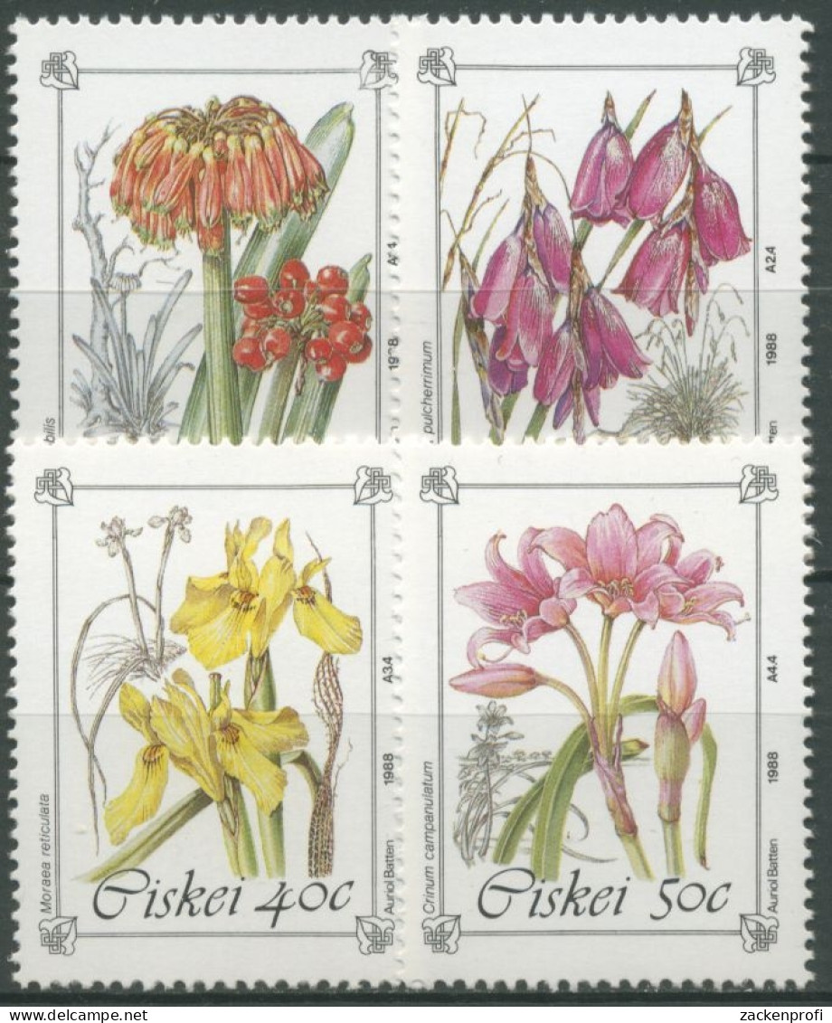Ciskei 1988 Gefährdete Pflanzen Sumpflilie Iris 127/30 Postfrisch - Ciskei