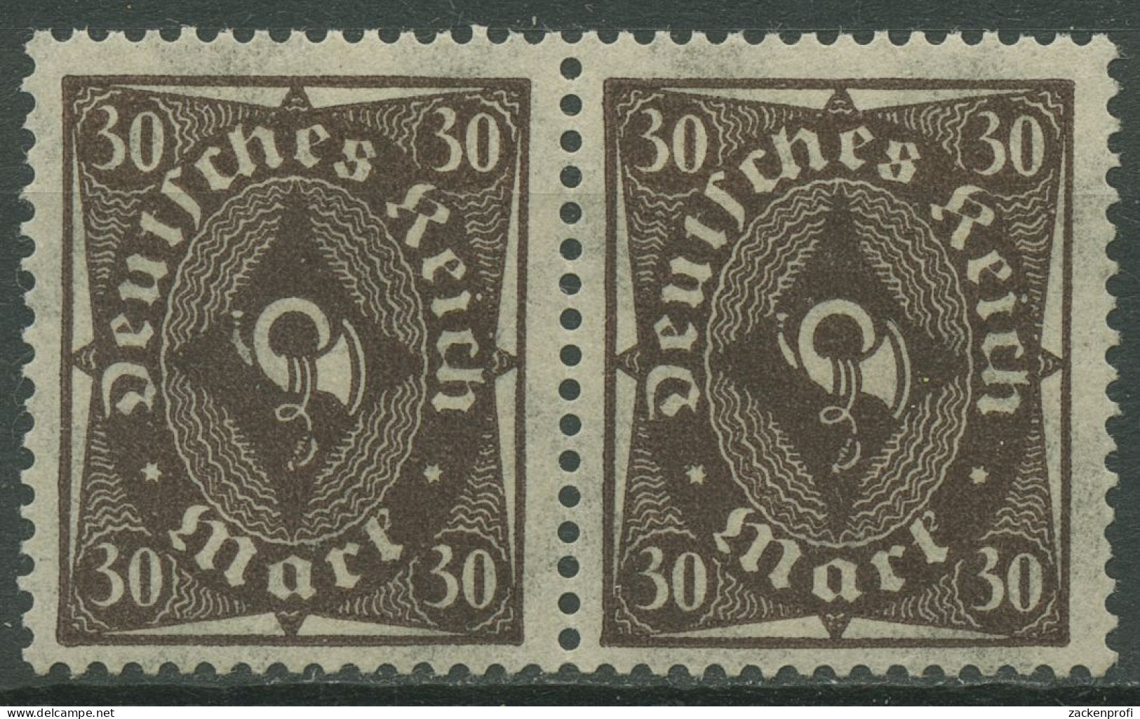 Deutsches Reich 1922/23 Posthorn Waagerechtes Paar 231 B W Postfrisch - Ungebraucht