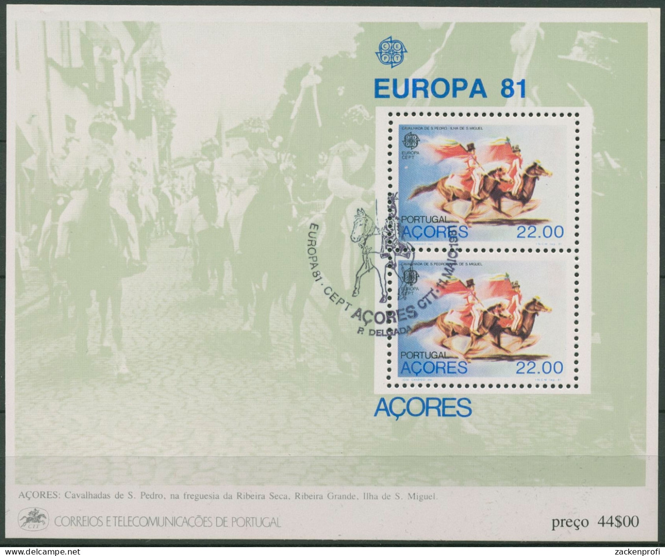 Portugal - Azoren 1981 Europa CEPT Folklore Block 2 Gestempelt (C90928) - Azores