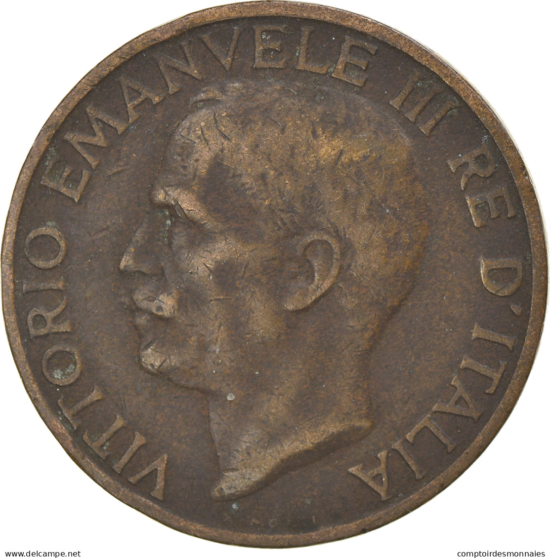 Monnaie, Italie, Vittorio Emanuele III, 10 Centesimi, 1924, Rome, TB+, Bronze - 1900-1946 : Vittorio Emanuele III & Umberto II