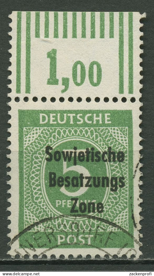 SBZ Allgemeine Ausgabe 1948 Freimarke Walze Oberrand 207 A W OR Gestempelt - Autres & Non Classés