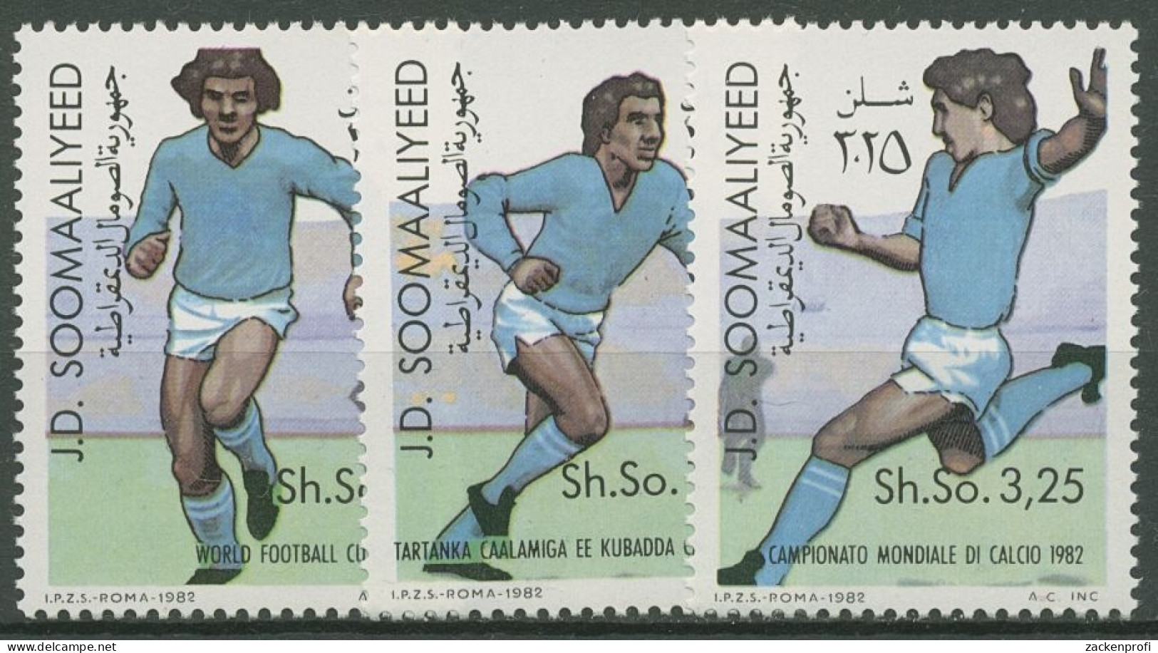Somalia 1982 Fußballweltmeisterschaft Spanien 315/17 Postfrisch - Somalie (1960-...)