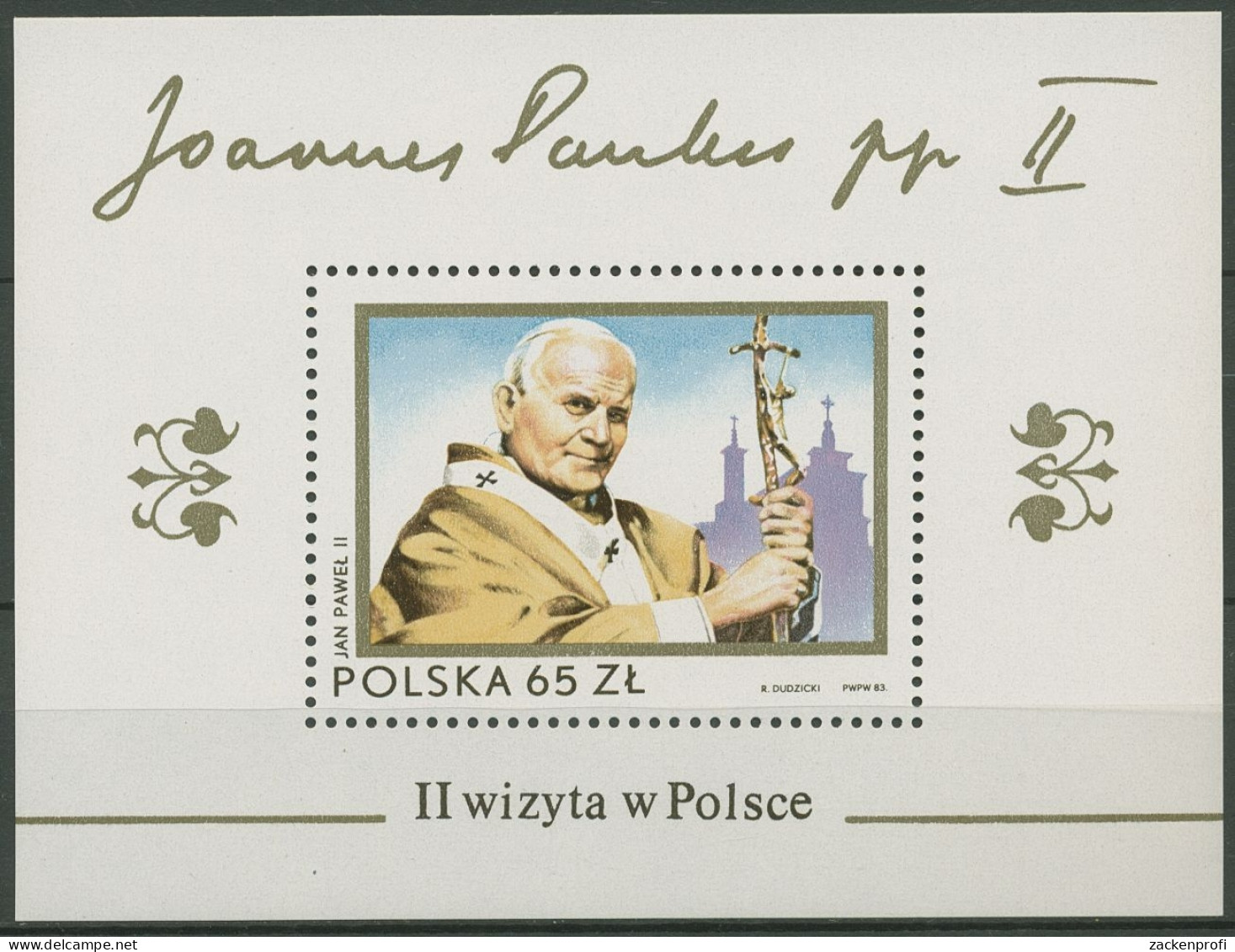 Polen 1983 Papst Johannes Paul II. In Polen Block 91 Postfrisch (C93329) - Blocks & Kleinbögen