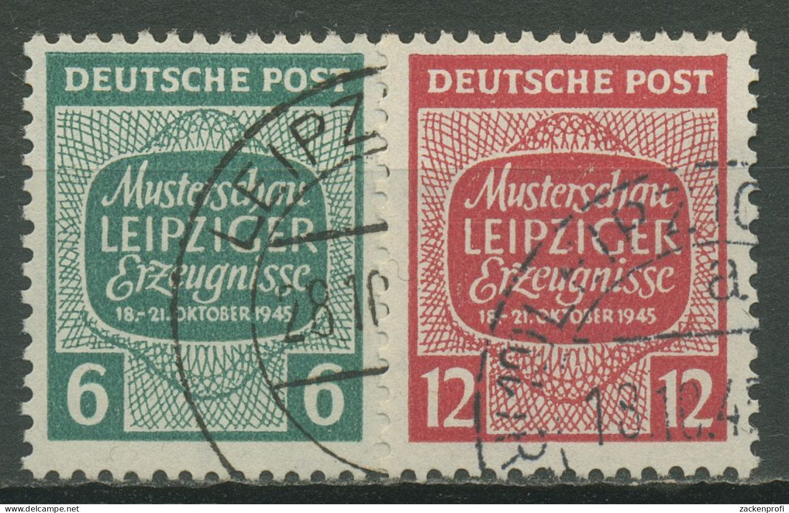 SBZ West-Sachsen 1945 Musterschau Leipziger Erzeugnisse 124/25 X Gestempelt - Autres & Non Classés