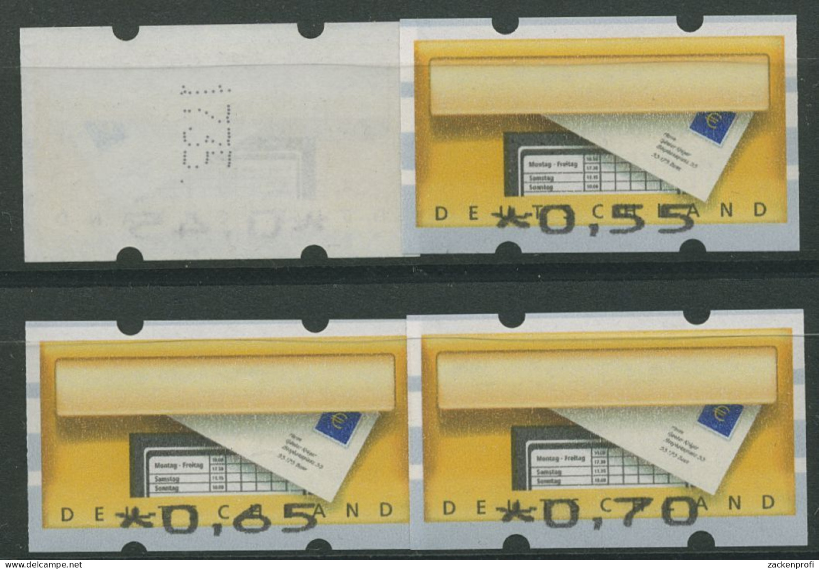 Bund ATM 2002 Werteindruck-Type Der Nr. 6/7 (Satz 4 Werte) 5 F I Nr. Postfrisch - Automaatzegels [ATM]