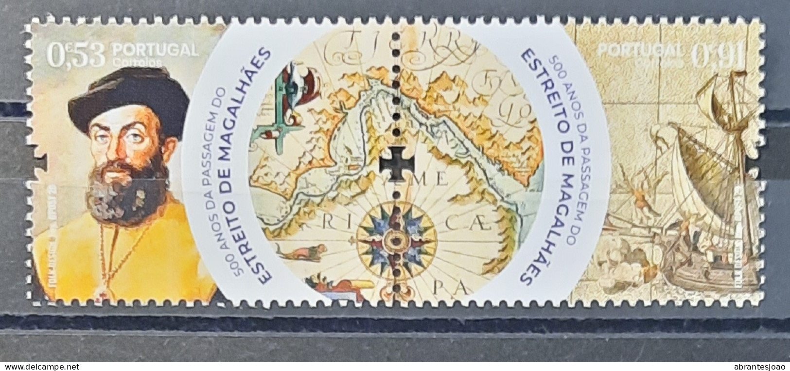 2020 - Portugal - MNH - 500 Years Of Cross Of Magellan Straight - 2 Se Tenant Stamps + Block Of 1 Stamp - Ungebraucht