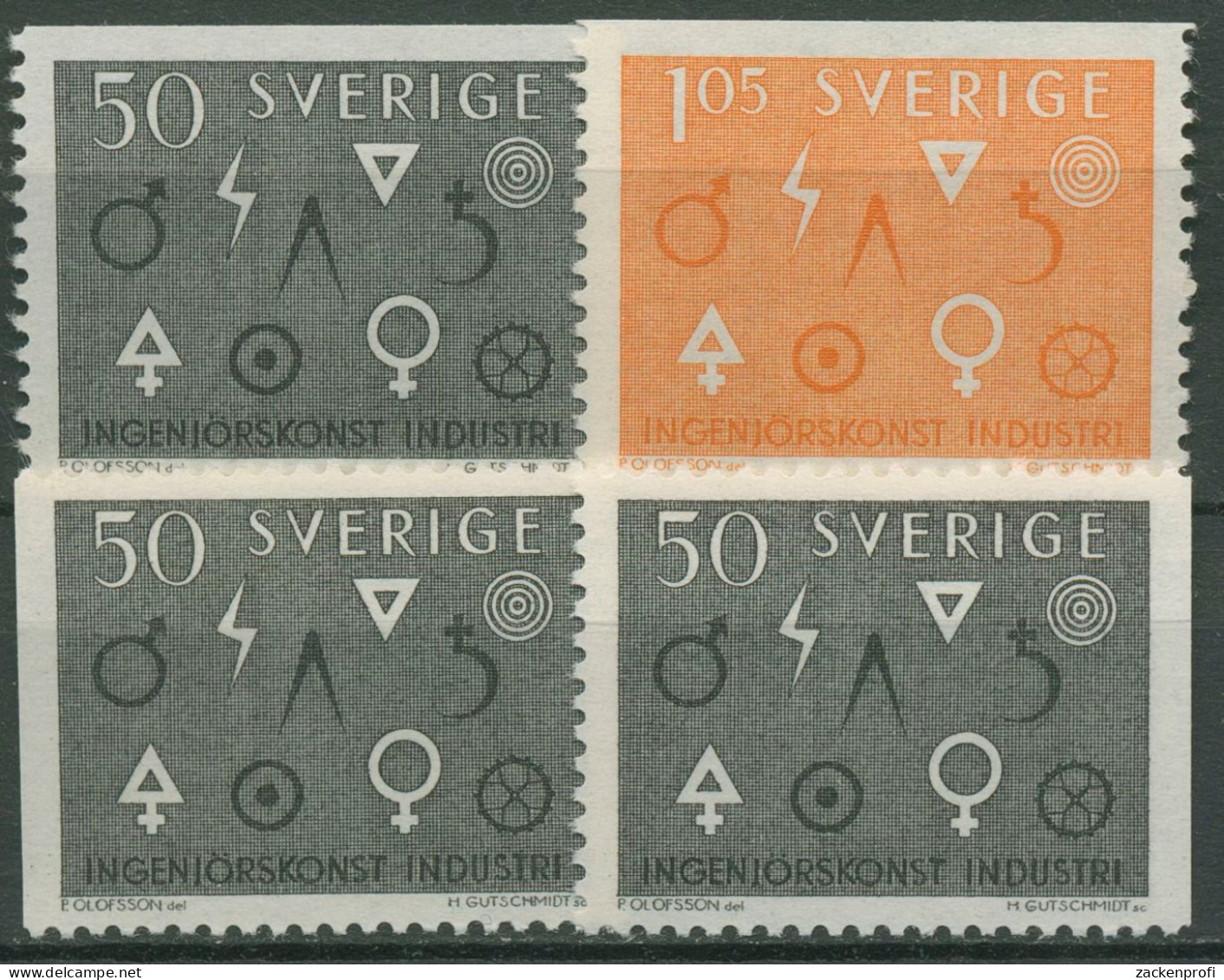 Schweden 1963 Industrie Ingenieurskunst Symbole 506/07 Postfrisch - Ongebruikt