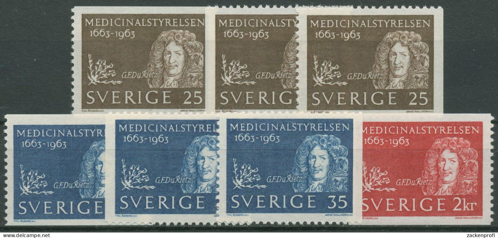 Schweden 1963 Reichsgesundheitsamt Königl. Arzt G.F. Du Rietz 508/10 Postfrisch - Neufs