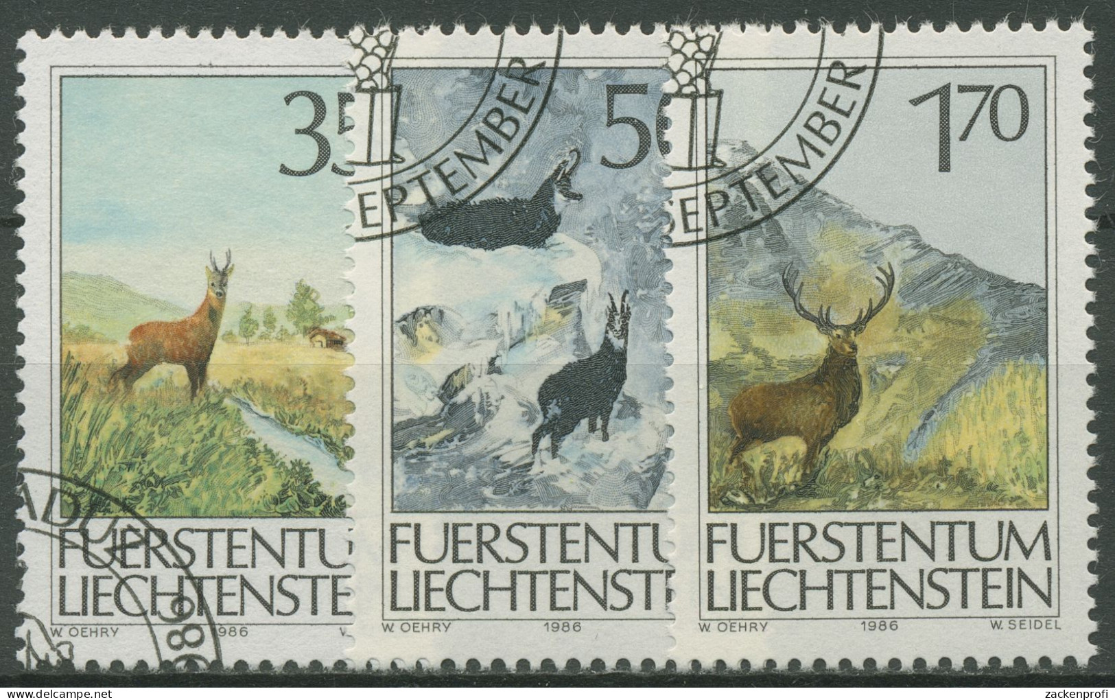 Liechtenstein 1986 Jagd Tiere 907/09 Gestempelt - Used Stamps