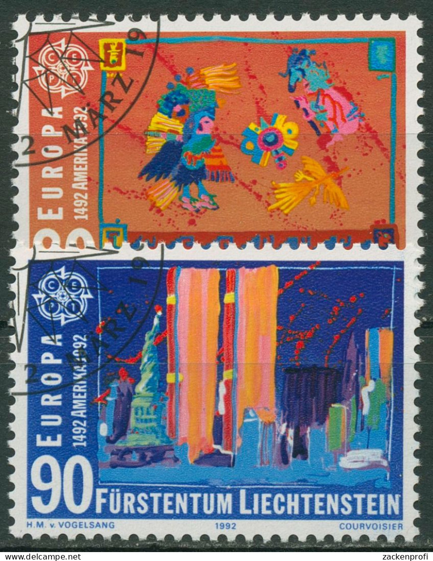 Liechtenstein 1992 Europa CEPT Entdeckung Amerikas 1033/34 Gestempelt - Used Stamps