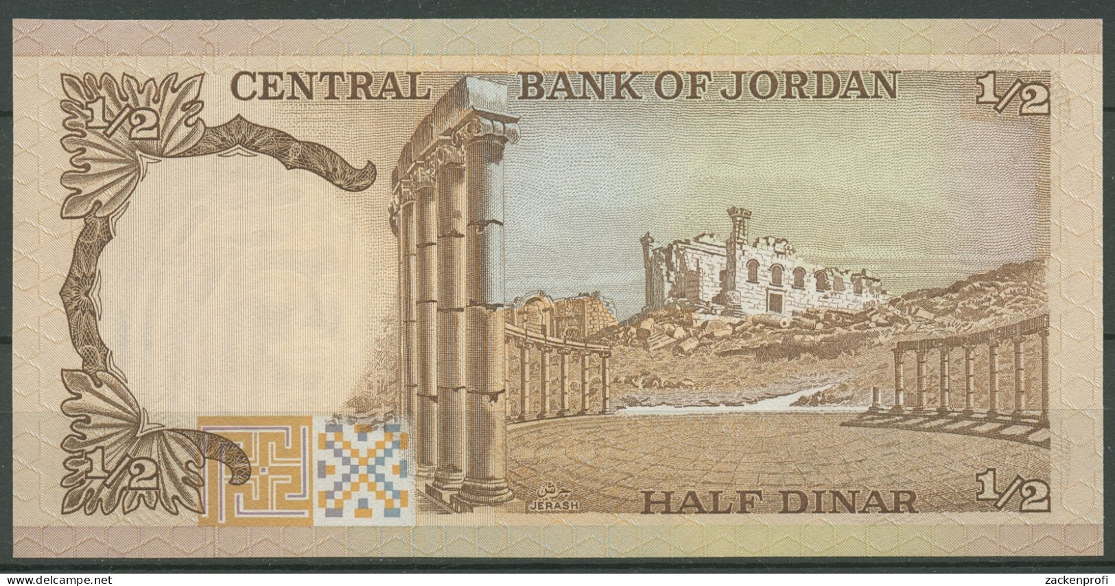Jordanien 1/2 Rial (1975-92), Jerash, KM 17 D Fast Kassenfrisch (K602) - Jordania