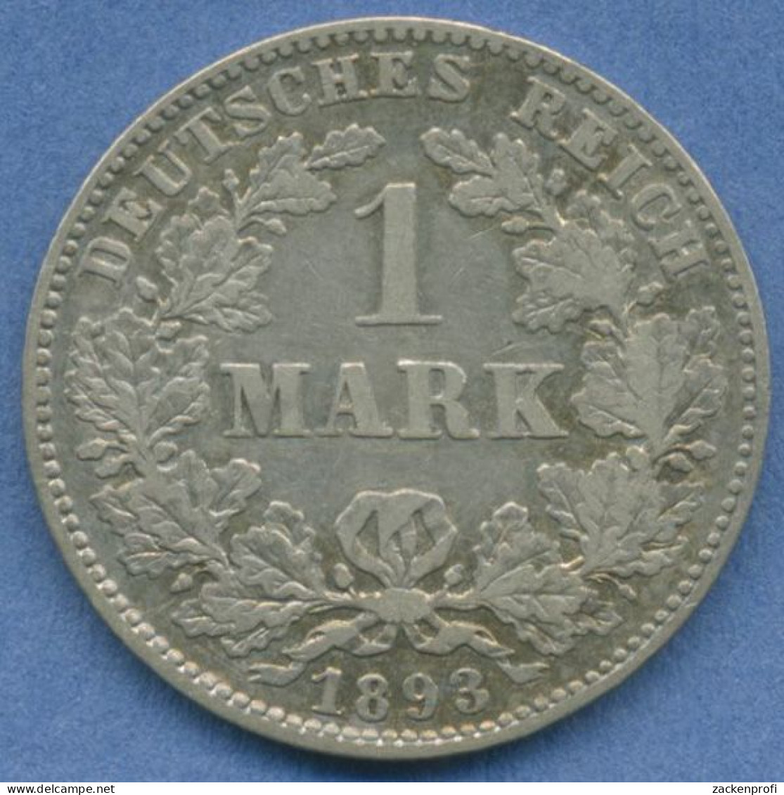 Deutsches Reich 1 Mark Kursmünze 1893 J, J 17 Ss+ (m5815) - 1 Mark