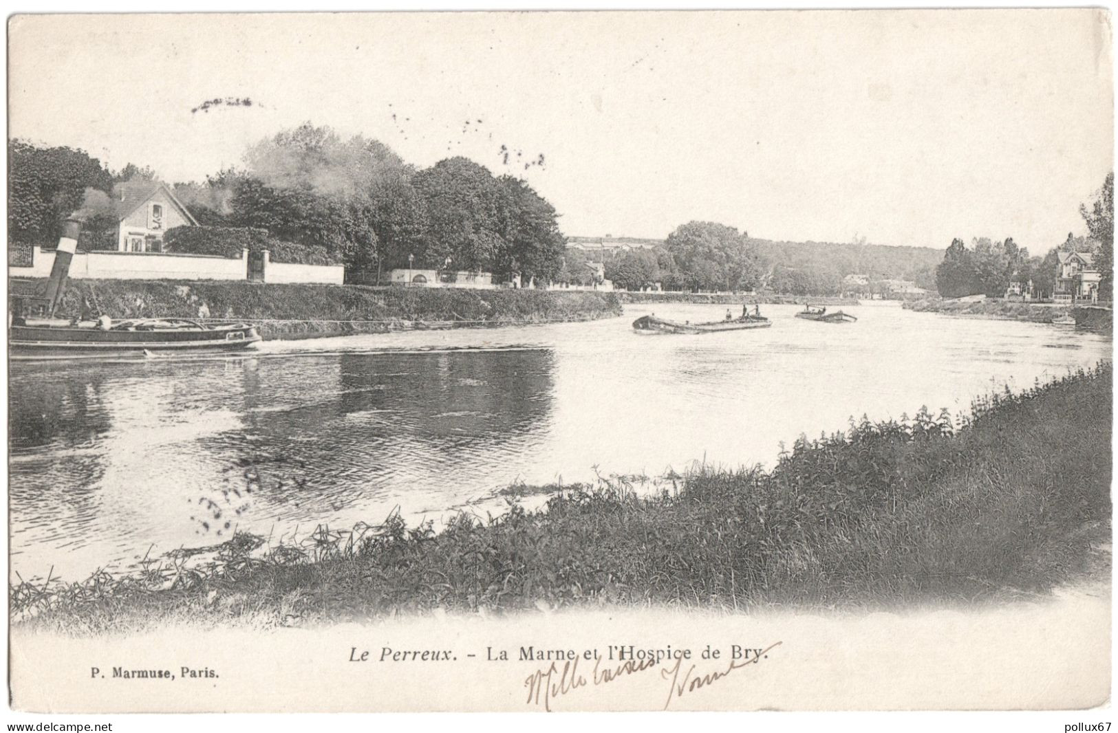 CPA DE LE PERREUX  (VAL DE MARNE)  LA MARNE ET L'HOSPICE DE BRY - Le Perreux Sur Marne