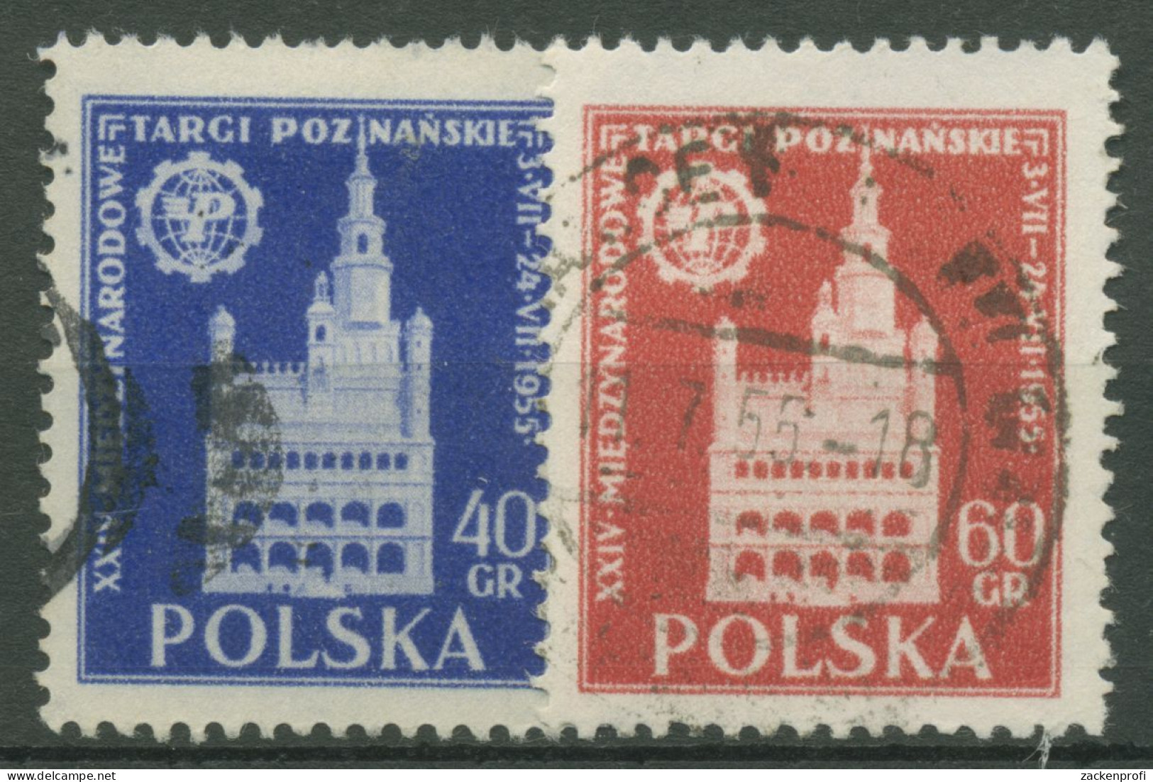 Polen 1955 Messe Posen Rathaus 915/16 Gestempelt - Gebruikt