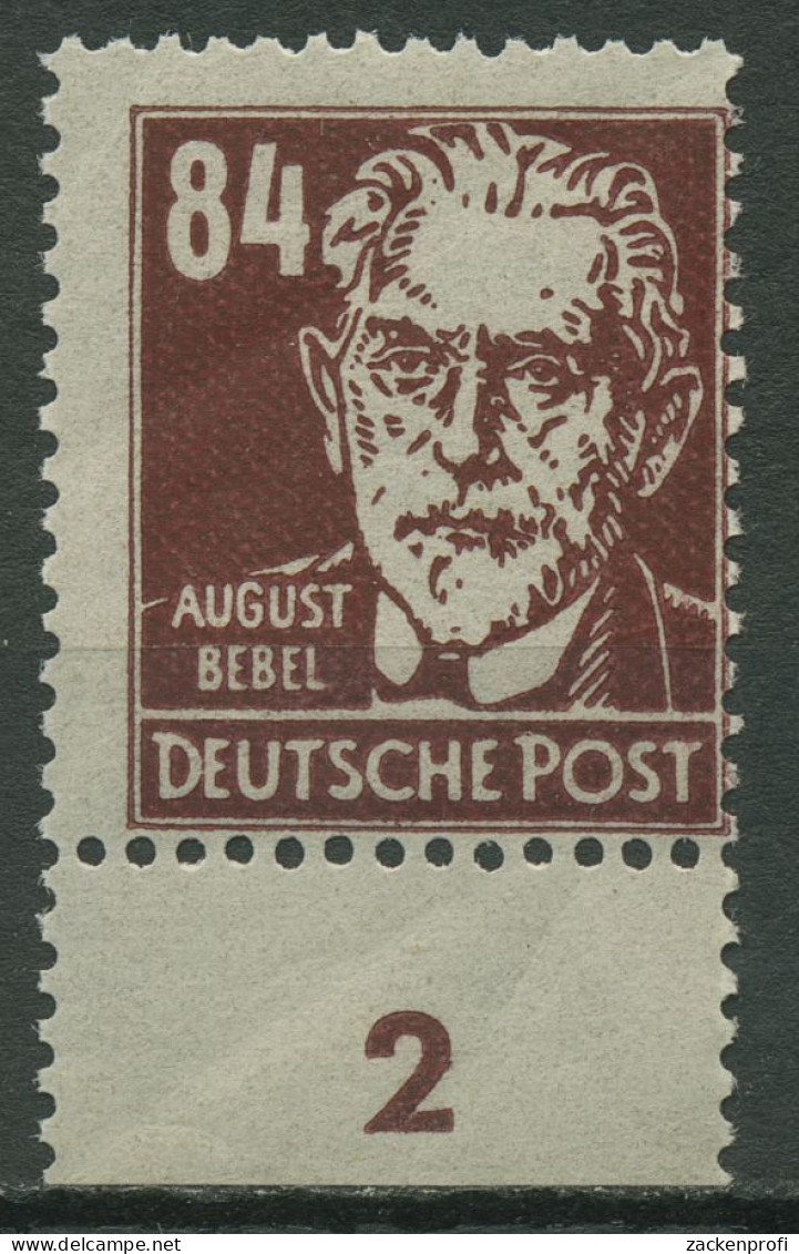 SBZ Allgemeine Ausgabe 1948 August Bebel Unterrand 227 A UR Postfrisch - Autres & Non Classés