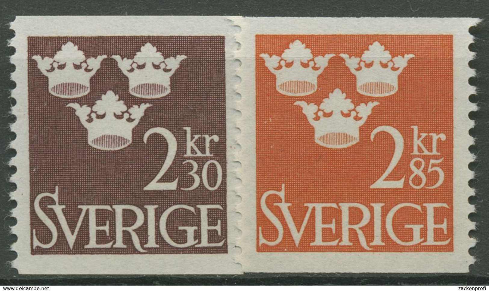 Schweden 1965 Freimarken Drei Kronen 538/39 Postfrisch - Neufs