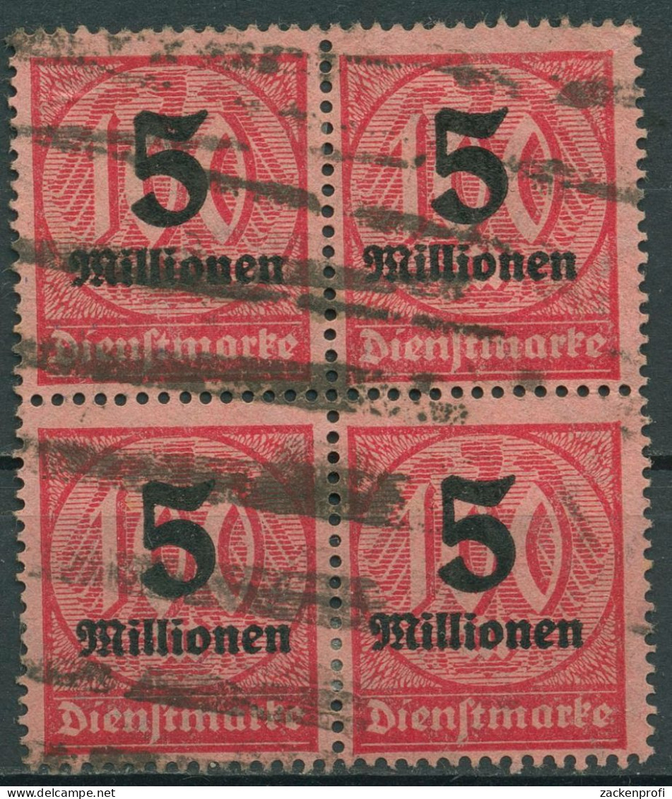 Deutsches Reich Dienst 1923 Mit Aufdruck D 98 4er-Block Gestempelt Geprüft - Officials