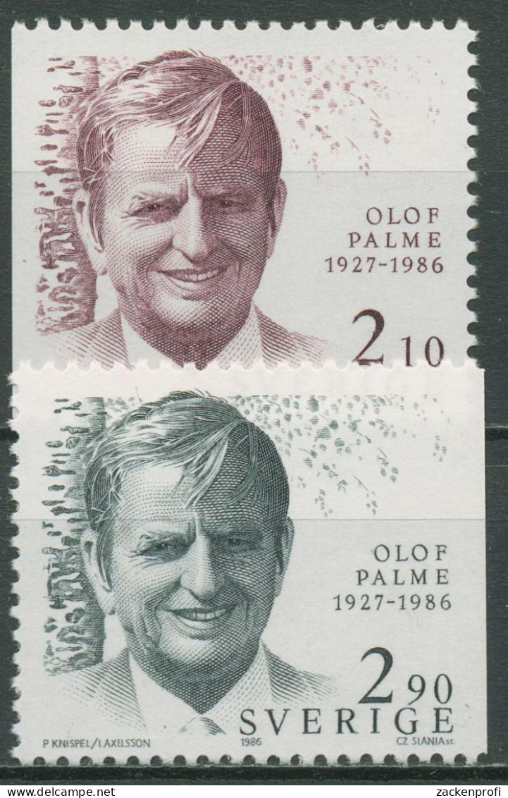 Schweden 1986 Ministerpräsident Olof Palme 1384/85 Postfrisch - Ungebraucht