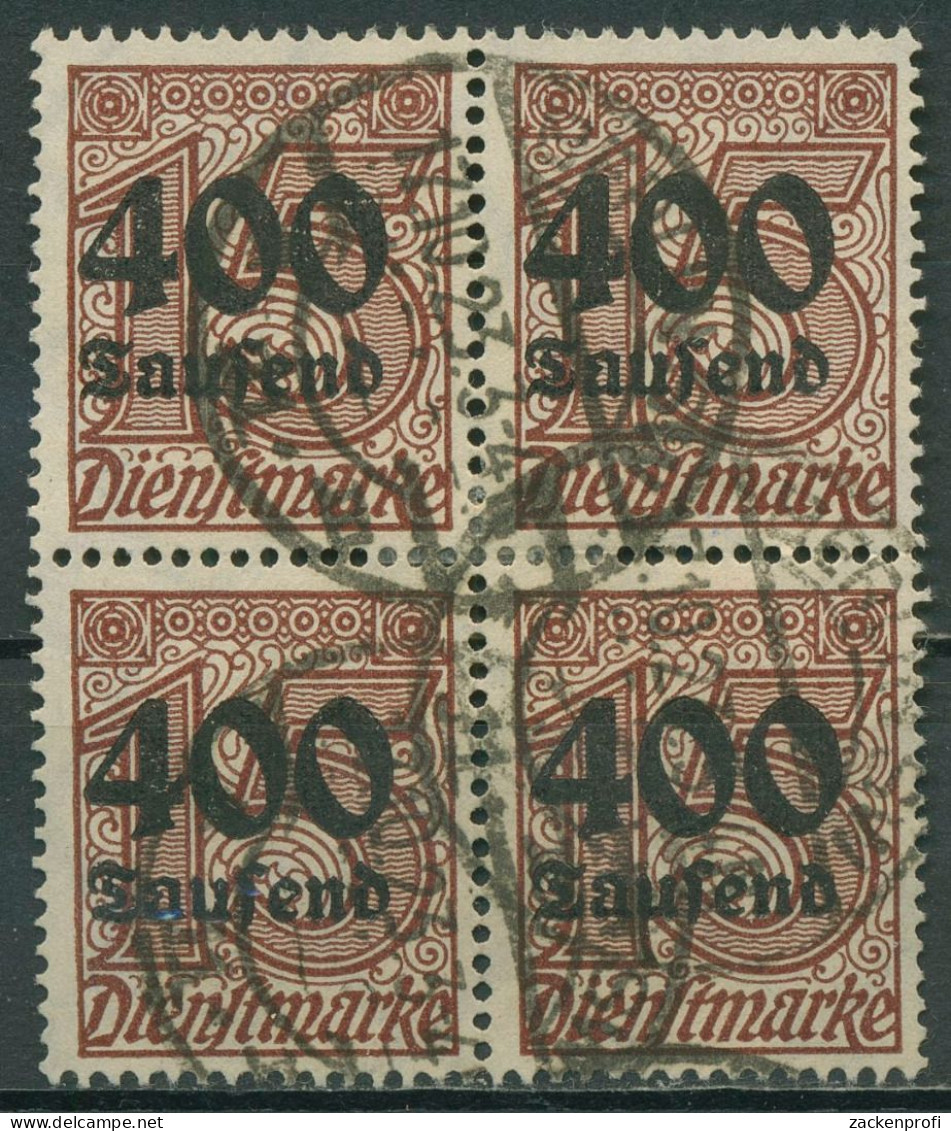 Deutsches Reich Dienst 1923 Mit Aufdruck D 94 4er-Block Gestempelt Geprüft - Oficial