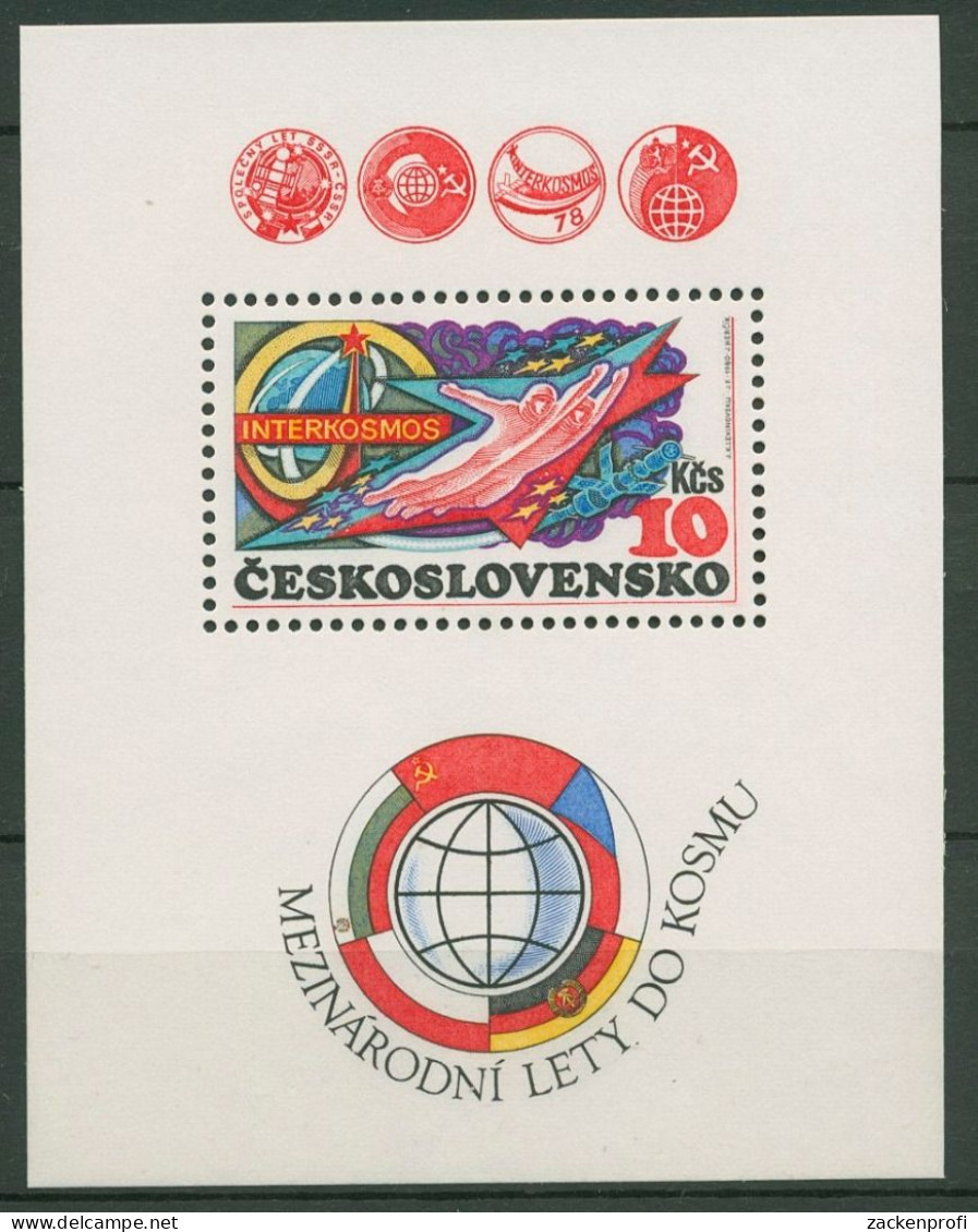 Tschechoslowakei 1980 Weltraumforschung Block 40 A Postfrisch (C91860) - Blokken & Velletjes