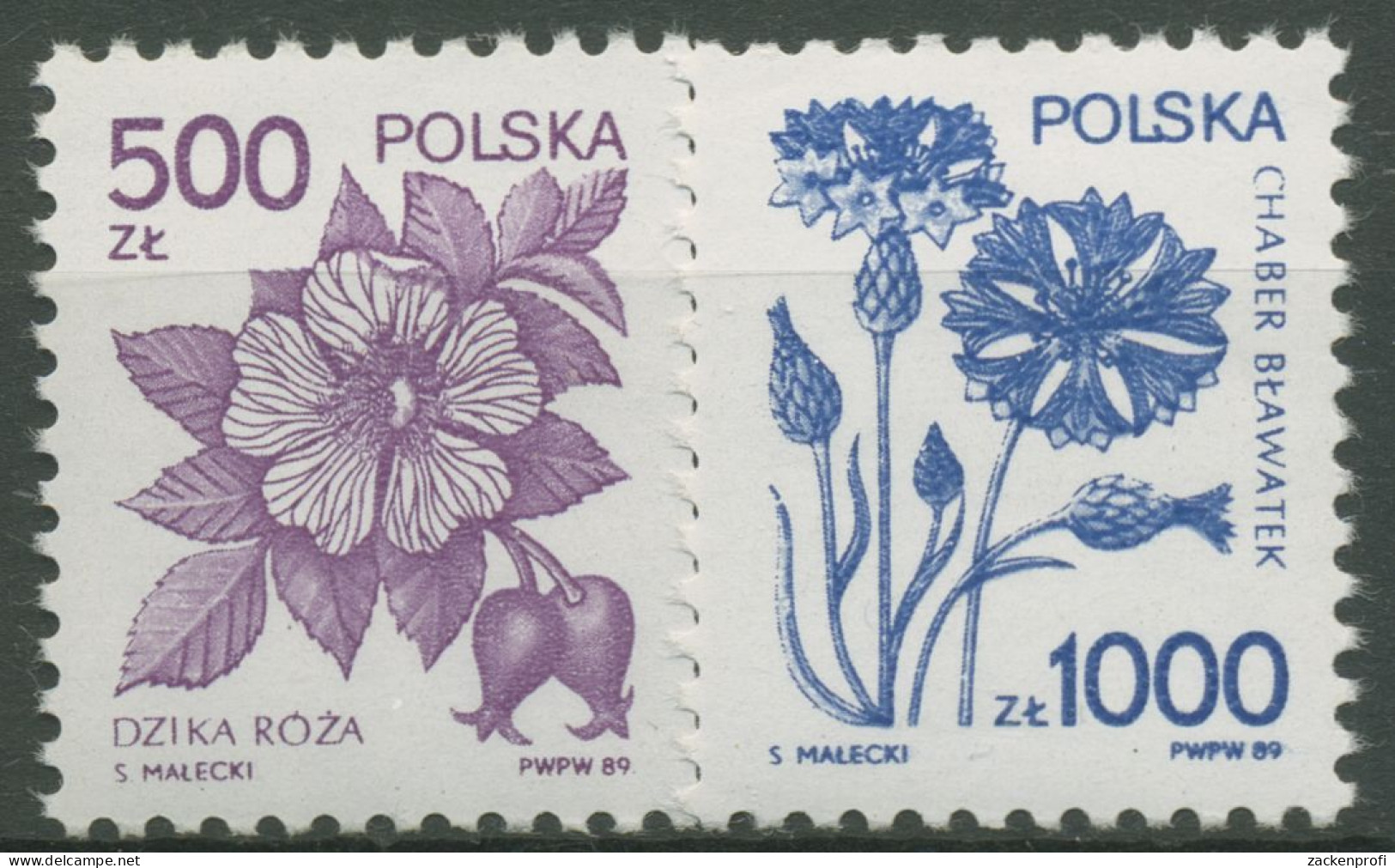 Polen 1989 Heilpflanzen Hundsrose Kornblume 3245/46 Postfrisch - Unused Stamps
