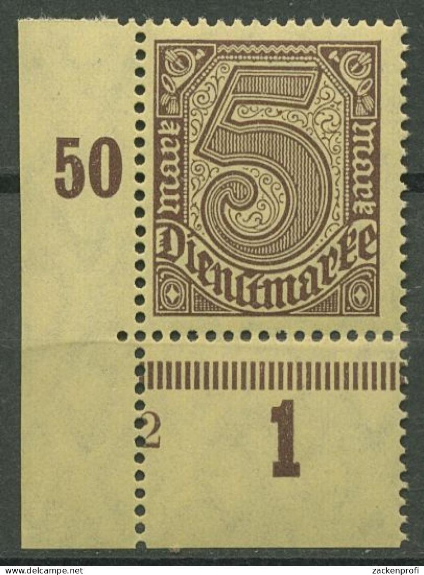 Dt. Reich Dienstmarke 1920 Mit Form-Nr. D 33 A P UR Ecke 3 Form-Nr. 2 Postfrisch - Service