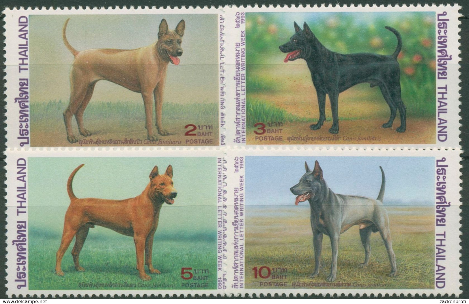 Thailand 1993 Internationale Briefwoche Hunde Ridgeback 1574/77 Postfrisch - Thailand